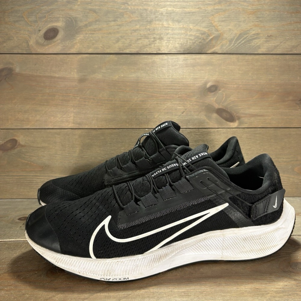 nike air zoom pegasus 38 mens size 13 shoes black flyease running sneakers